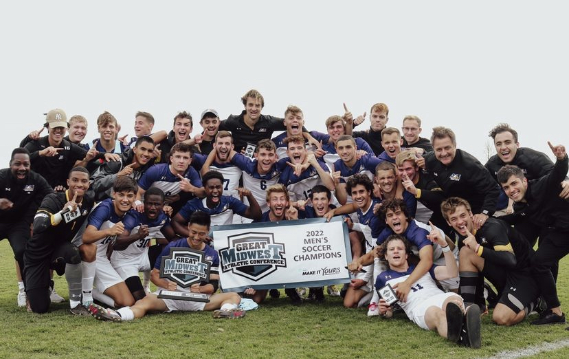 Mens soccer wins Great Midwest Athletic Conference title, 2-1