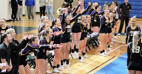 The Eagles celebrate after securing a big point.
