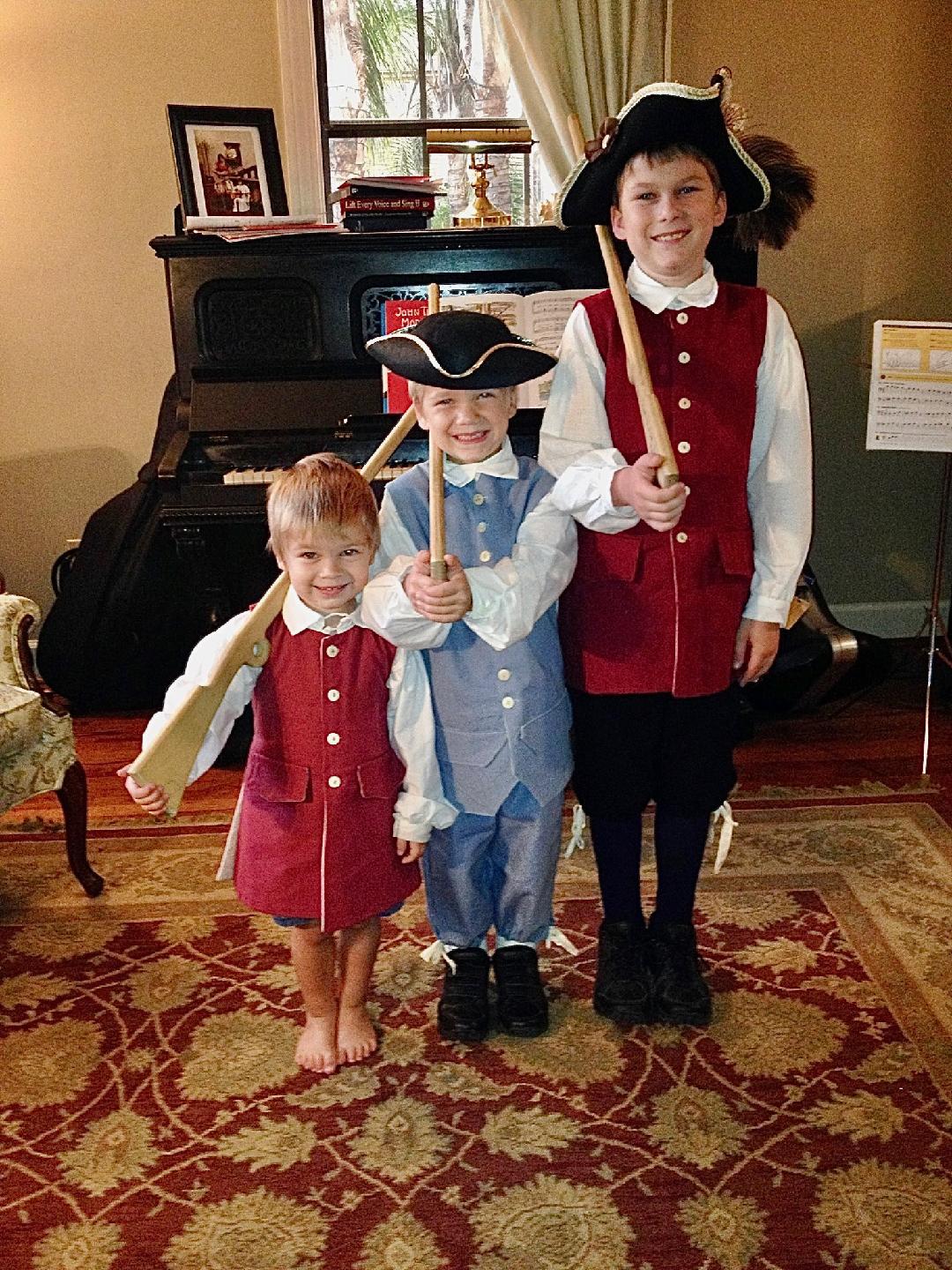 Mouledoux and his brothers dressed up for Halloween after visiting Forst Niagara.