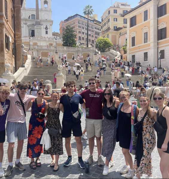 Eagle students take a photo together while in Rome, Italy.