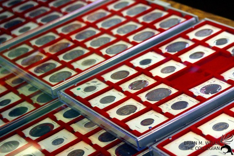 Coins at the AU Coin Collection located in the Numismatic Center in the library.