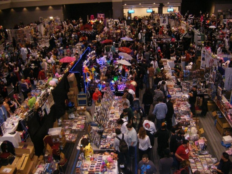 Fans gather in the Dealers Room at Ohayocon, a popular anime convention in Columbus, to purchase merchandise such as mock weapons or costumes. Ashland Universitys Anime Club attended the convention the last weekend of January.