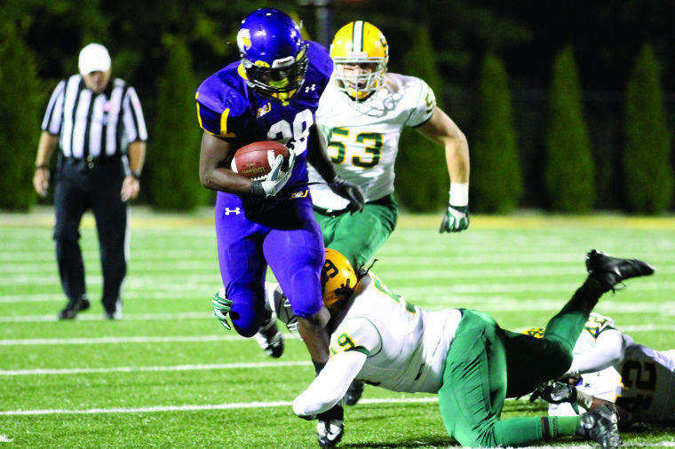 After starting the season 0-3, the Eagles have bounced back with two straight wins over Northern Michigan (52-24) and Lake Erie (62-10). The explosion in offensive production has been led by junior running back Anthony Taylor, who broke a school record last week with 311 rushing yards and four touchdowns. Through five games, Taylor has rushed for 844 yards. The Eagles also established a school single-game record for rushing touchdowns with eight and came within six yards of equaling the record for total rushing yards in a game of 447 that was set in 1970. The Eagles take on Ohio Dominican this Saturday in the homecoming game at 1 p.m. at Jack Miller Stadium.