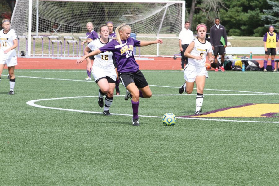 Senior Krista Lewis plays a key role in the Eagles’ defense, tallying 11 goals in her college career.