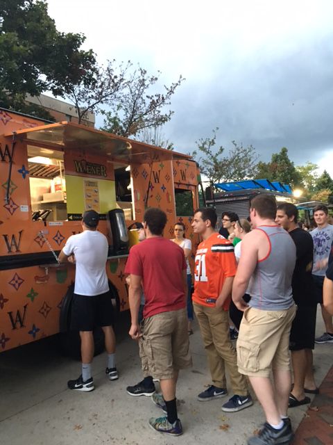 Students enjoyed BBQ, crepes and donuts, along with lawn games, during the Food Truck Festival.