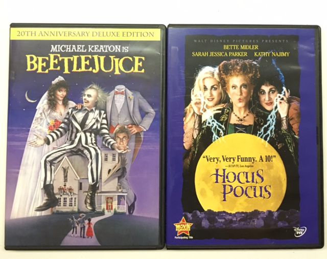 Beetlejuice (L) and Hocus Pocus (R) are two of the top seven horror movies for the month of Oct. 