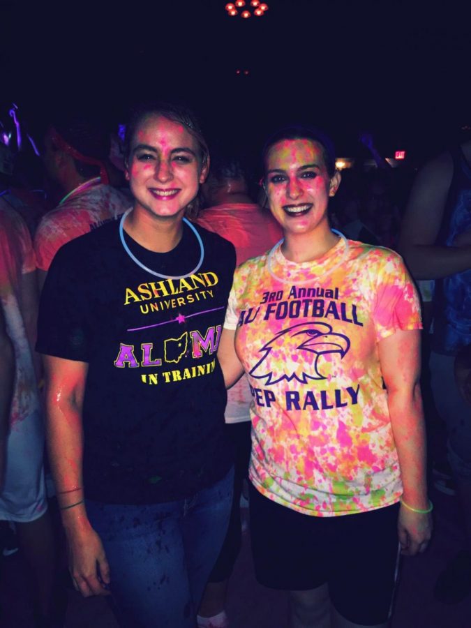 Many AU students attended the glow paint party Friday night in Redwood Hall. 