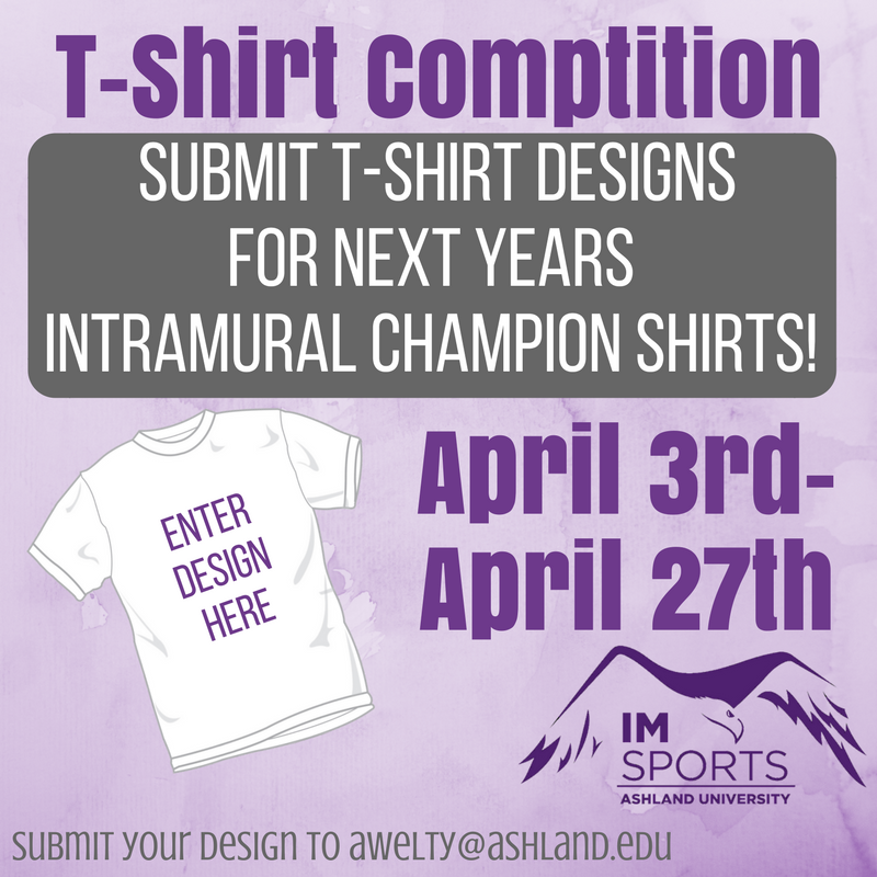 Shirt designers wanted: 2019 intramural sports champions shirt design contest