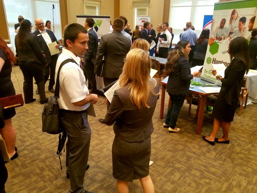 AU students networking with various businesses at the 12th annual Meet the Accountant Night