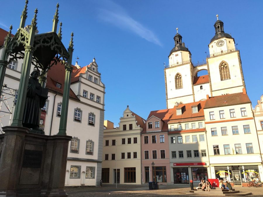 Historical buildings in the center of Wittenberg taken on the 2017 trip. 