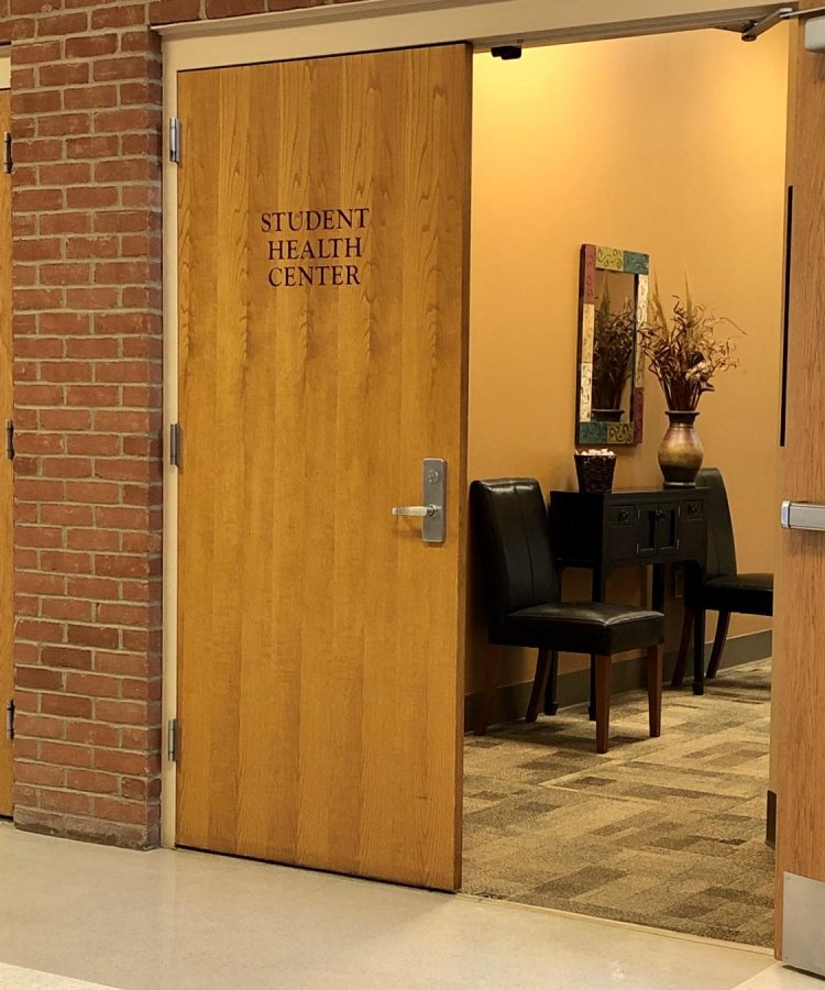 The student health center is located on the first floor of the Hawkins Conard Student Center.