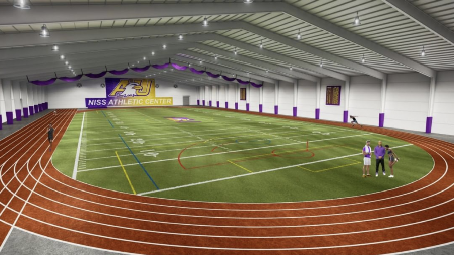 The Niss Athletic Center is a 125,000-square-foot indoor athletic and activity center adjacent to the Dwight Schar Athletic Complex. It is scheduled for completion in late Spring 2021.
