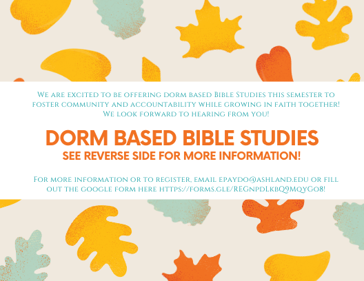 Bible studies are based on what dorms students live in order to follow COVID guidelines