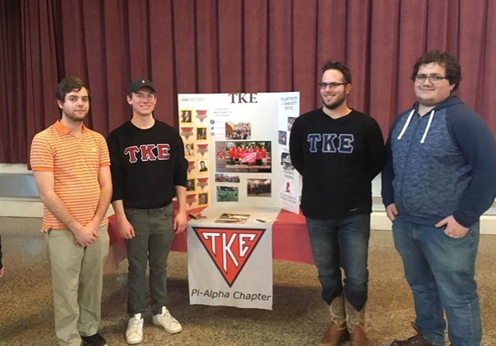 TKE brothers promoting their chapter.