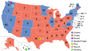 Electoral College map from the previous election in 2016.