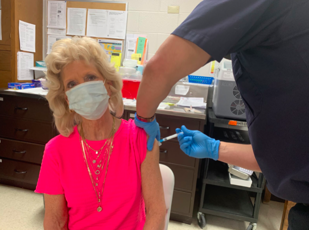 Ashland County Resident, Dee Gordon, attended the vaccine clinic held at the Ashland County Health Department on March 3 to receive her first dose of the vaccine.