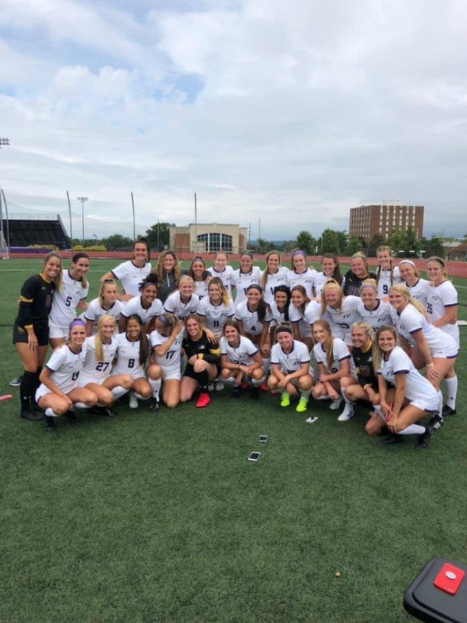 Members of the womens soccer team pictured in 2019. 