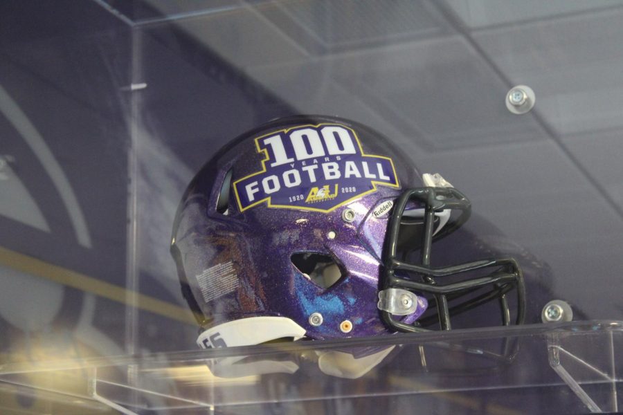 Ashland Footballs 100th anniversary celebratory logo featured as a special helmet decal.