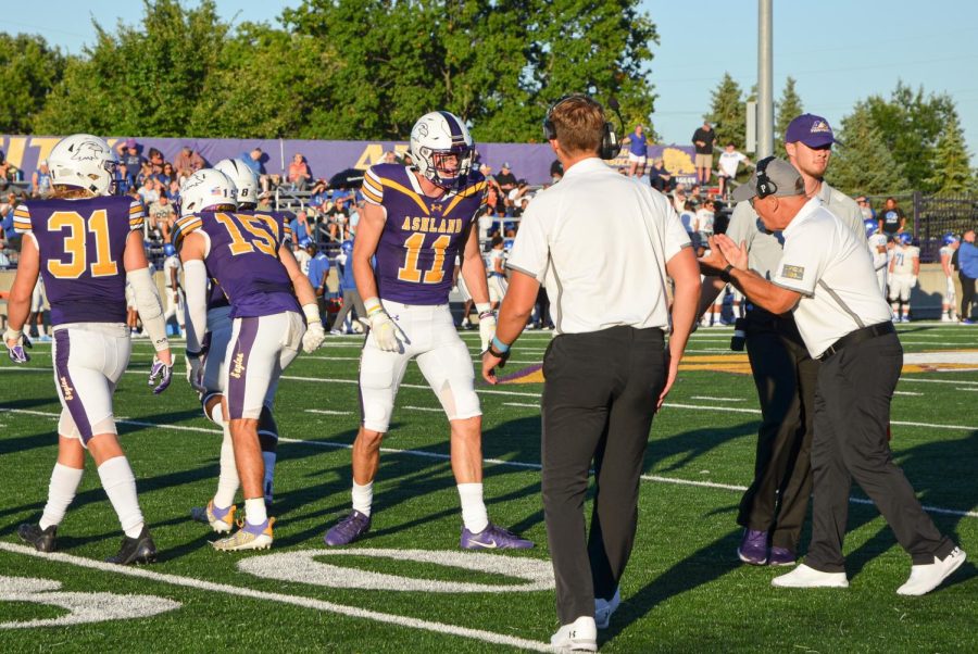 Ashland+Universities+coaching+staff+and+players+excited+as+they+lead+the+%2310+Notre+Dame+Falcons+in+Week+1+of+the+2022%2F2023+season.