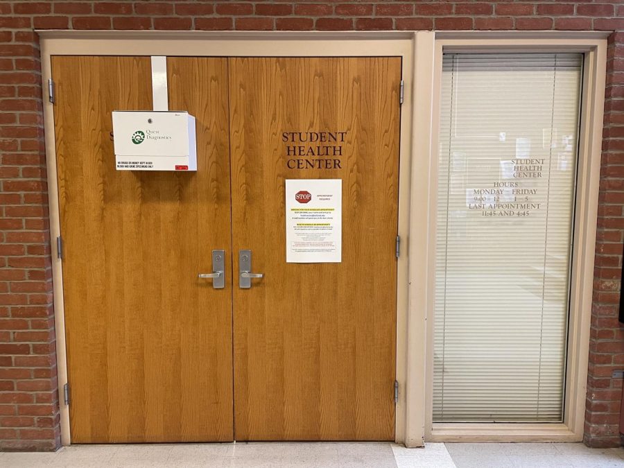 The Health center doors are closed off to students and only open for scheduled appointments.