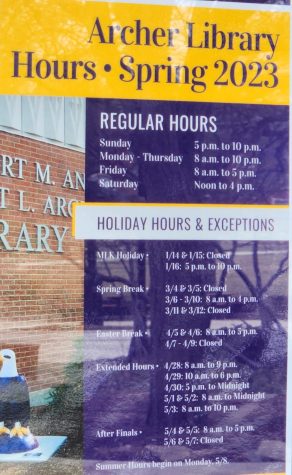 Library Hours Schedule has been cut by two hours