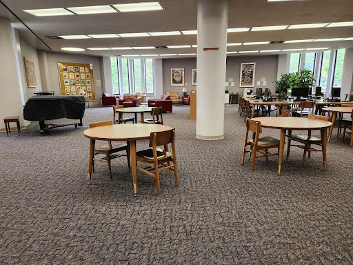 Inside the first floor of the Archer Library