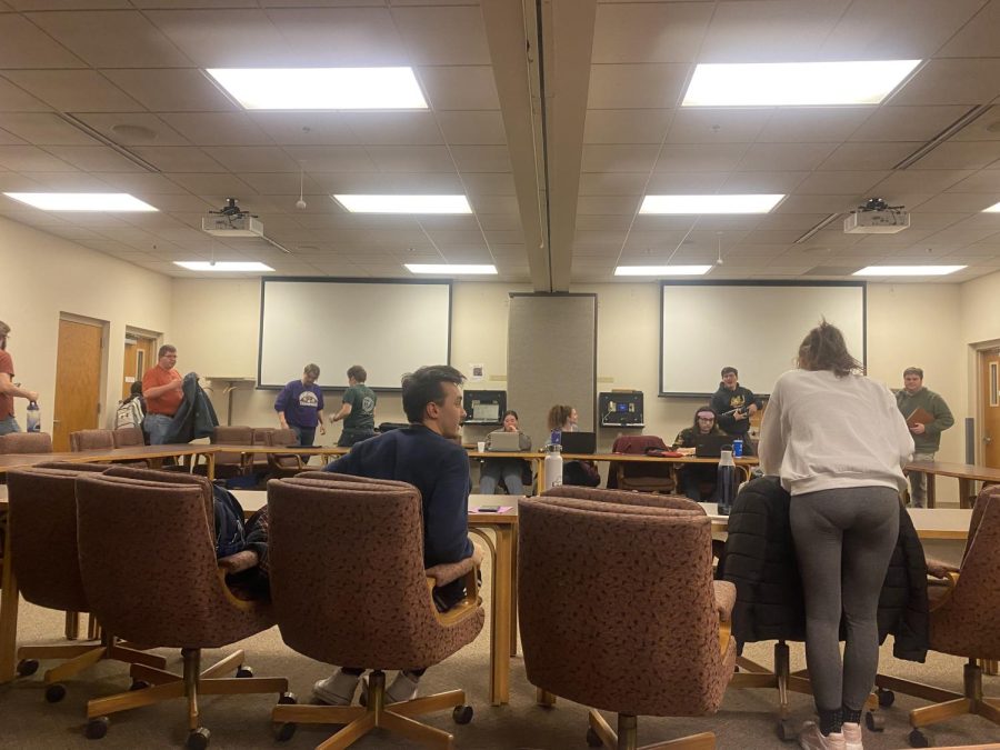 Student Senate meets on the second floor of the student center on Tuesdays at 9:30 p.m.