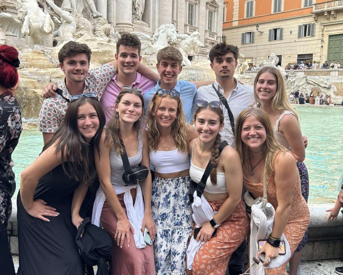 AU students stand in front of the Trevi Fountain in Rome, Italy. 