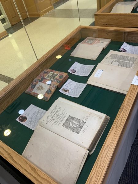 The Ashbrook Center was loaned 25 rare books from the Remnant Trust. The earliest book in the Ashbrook Collection is Rubricated Manuscript Leaf in Latin by Thomas Aquinas, which was printed in 1447. 