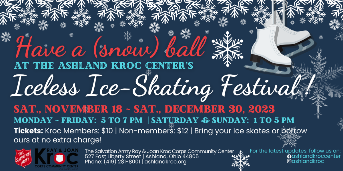 Mark your calendars for Nov. 18 & Dec. 9: Ashland Kroc Center to celebrate Ice-Skating Festival, ‘It’s a Wonderful Kroc Christmas’ events