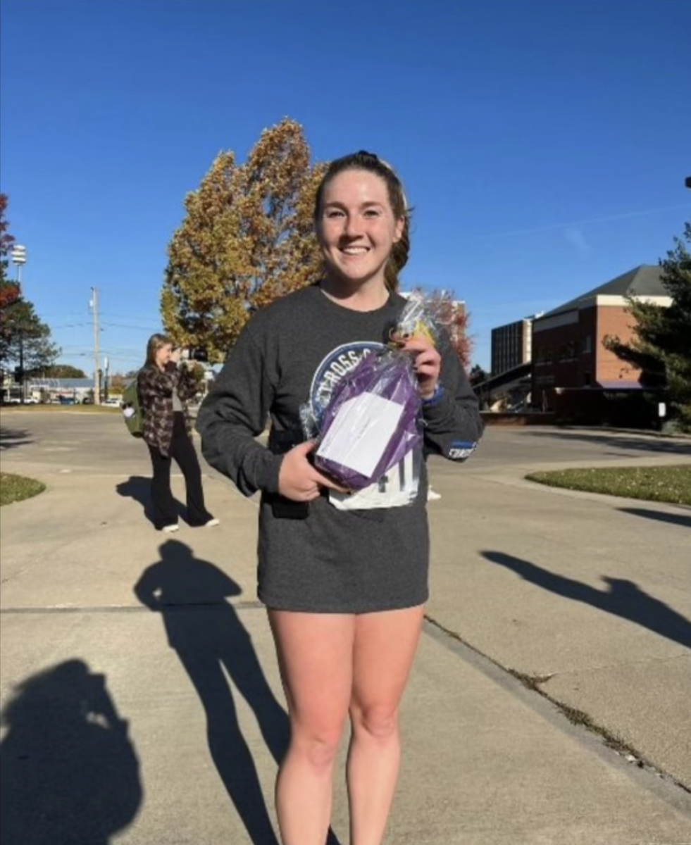 Hannah Ohman after her first place finish in the 11th Annual Homecoming 5k Fun Run.  