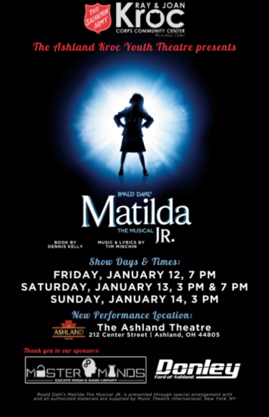The flyer provided for the Matilda play.