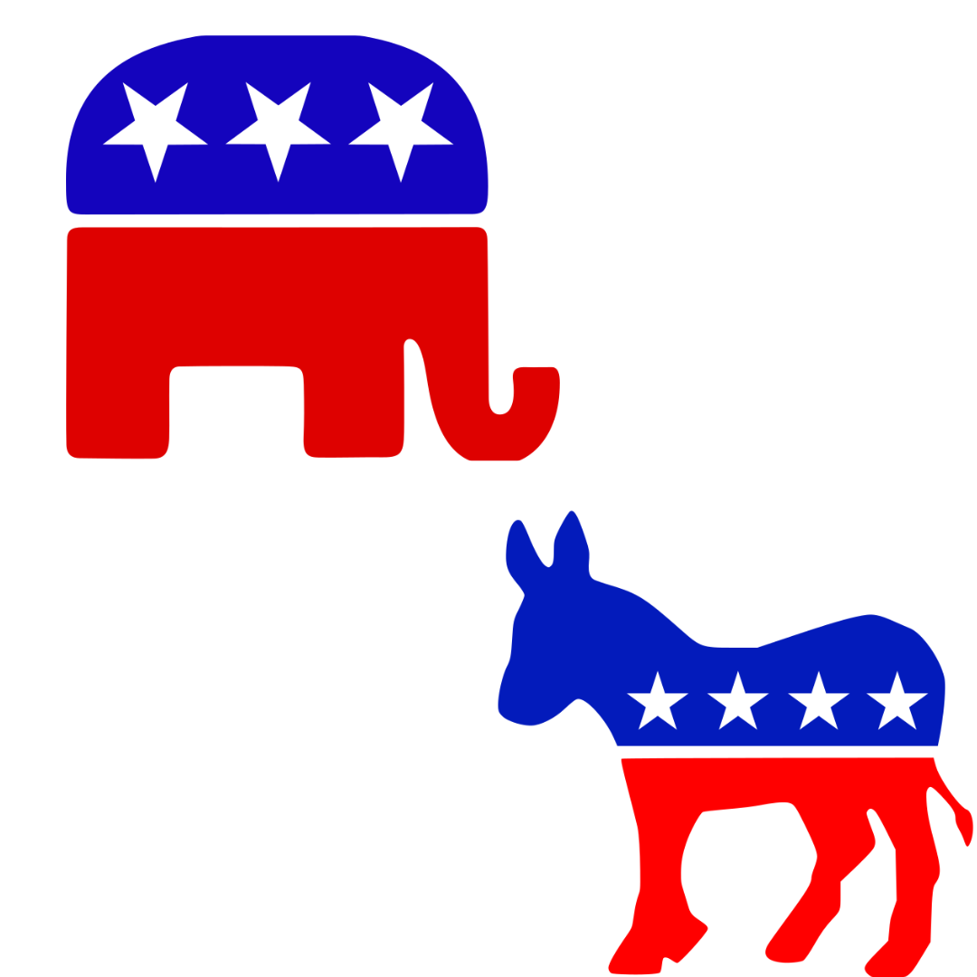 The+logos+for+the+Democrat+and+Republican+parties