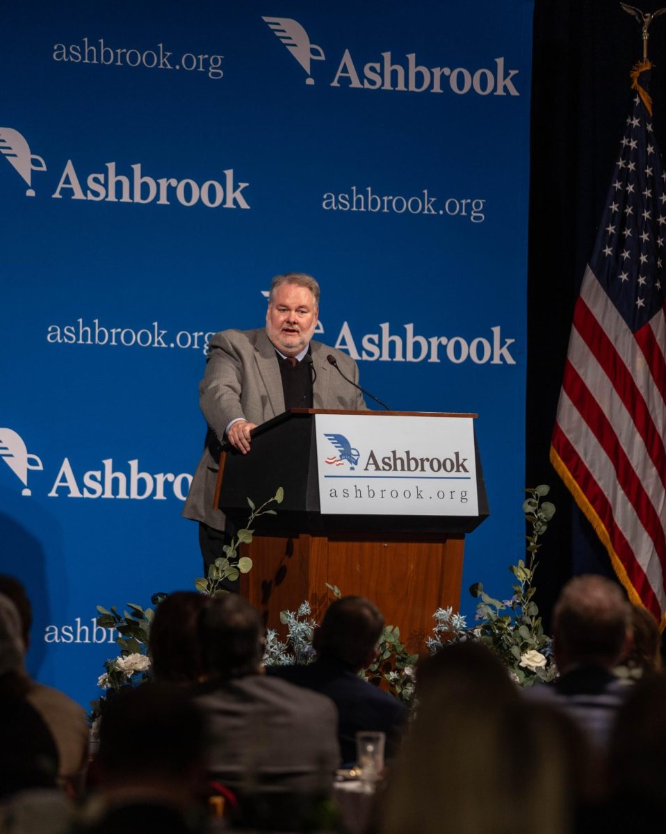 New Chairman of the Ashbrook Center, Senator Mark Romanchuk, on stage at the 36th annual John M. Ashbrook Memorial Dinner.