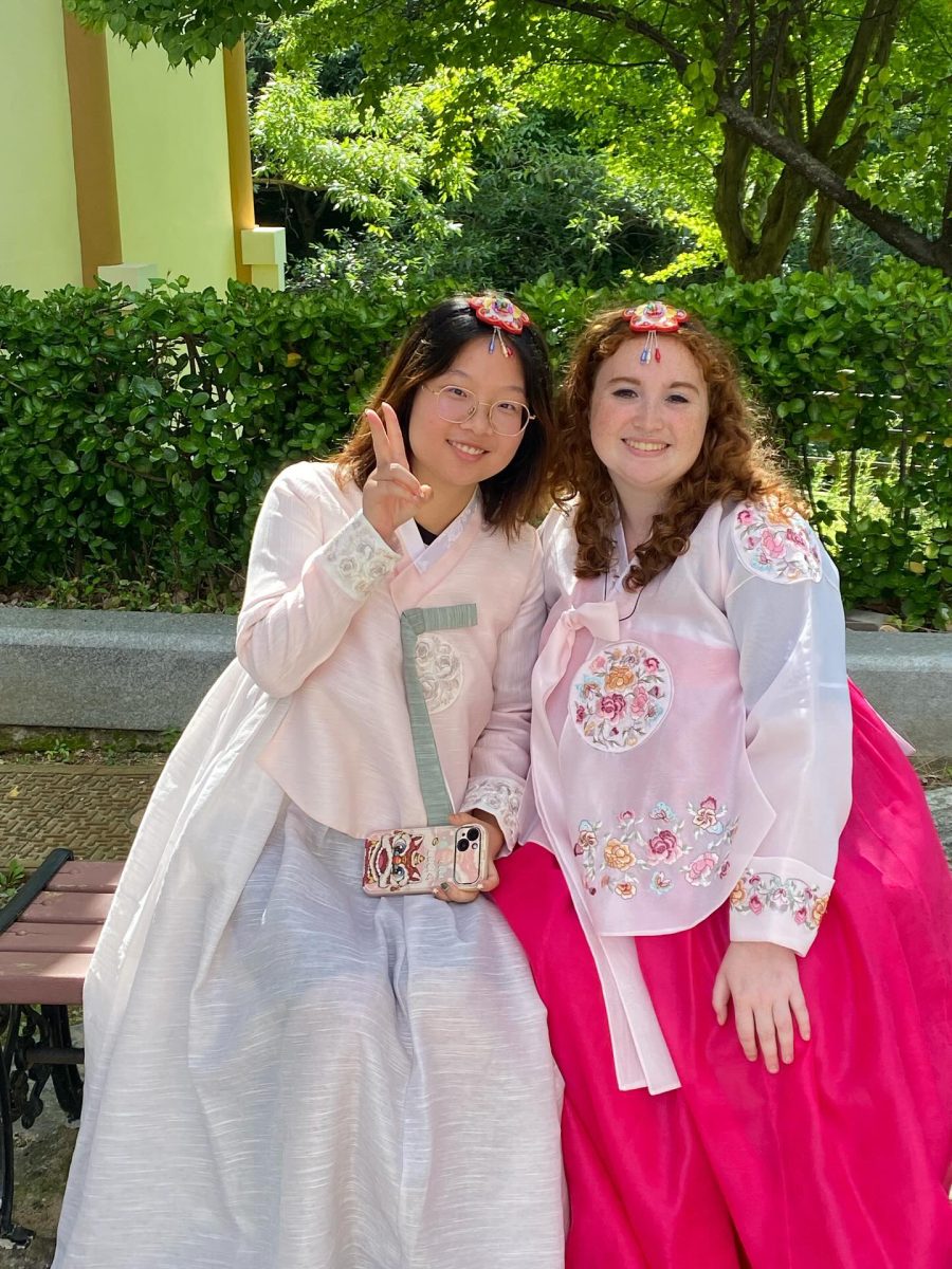 Students in South Korea dressed up together.