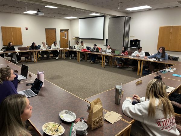 Student Senate members discussing important campus topics at the most recent meeting