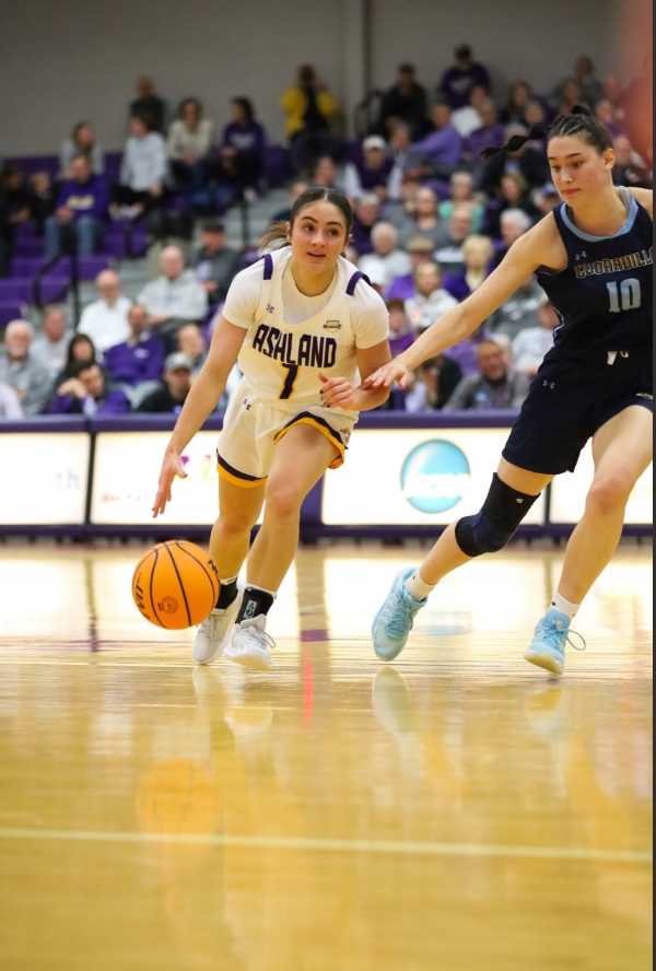 Freshman Ashley Mullet playing against the Yellow Jackets 