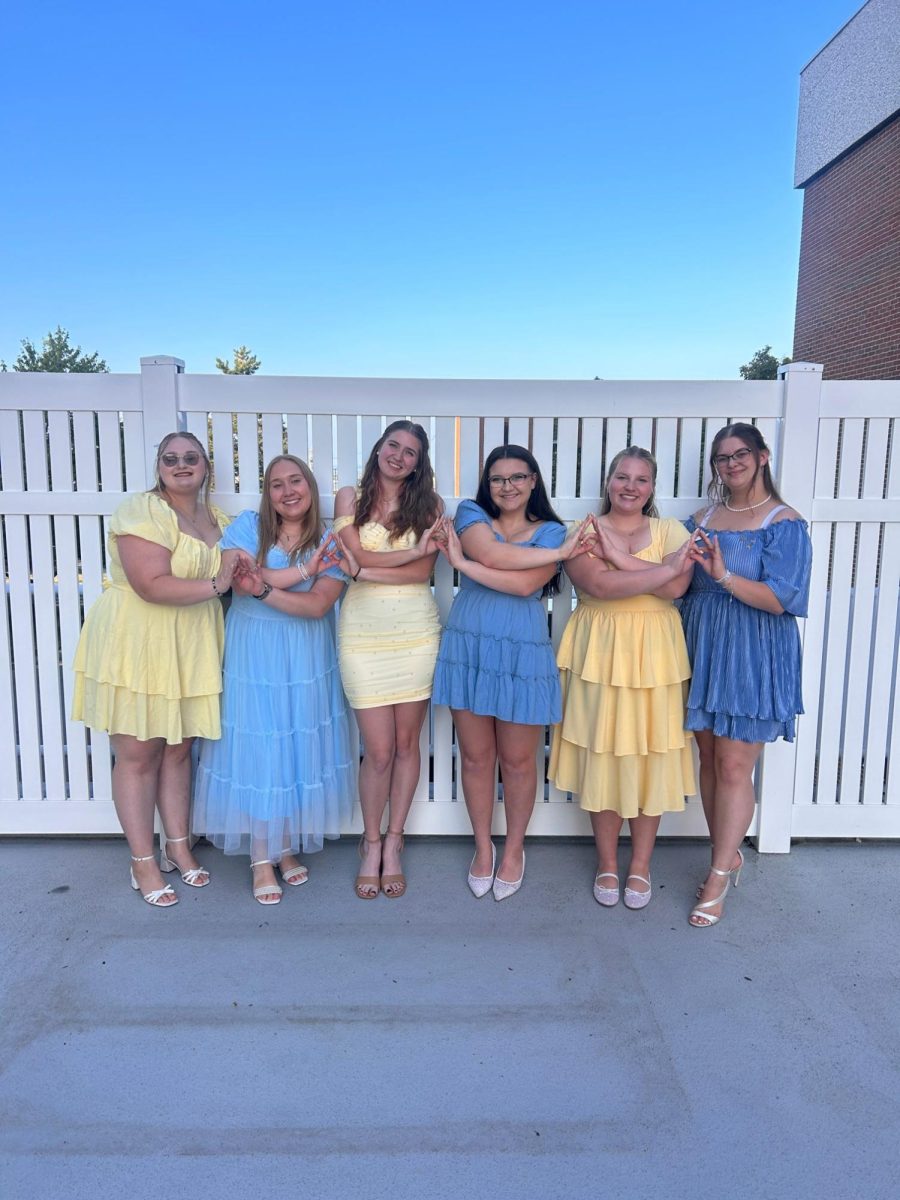 Theta Phi Alpha’s sisters for Philanthropy Night during recruitment week.