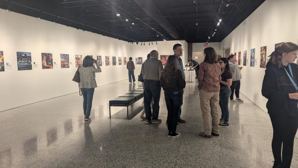 Attendees at the opening of the Transcending Barriers Beyond Time exhibition