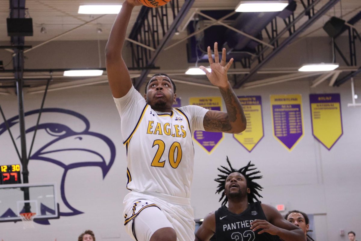 Junior Maceo Williams adding another two points to the Eagles score.