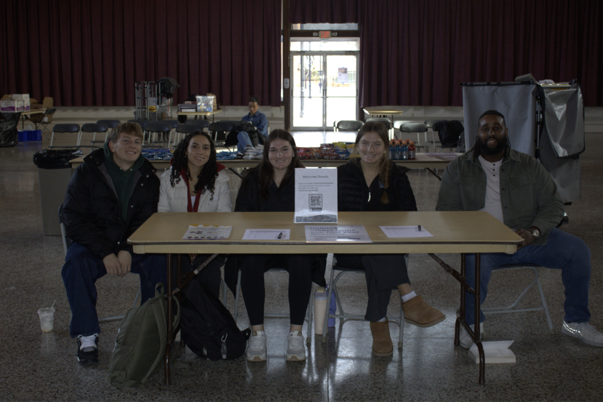 Volunteers greeted blood donors and helped them check in.
