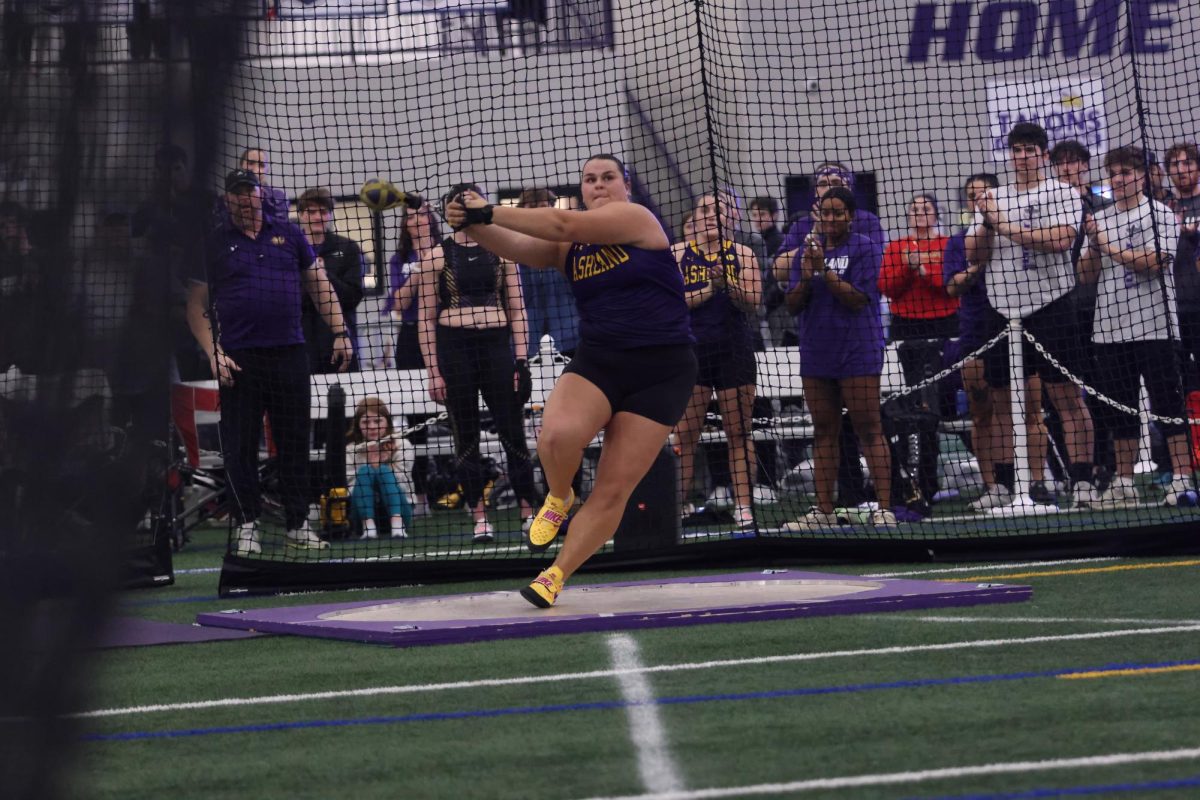 Winner in the women’s weight throw elite