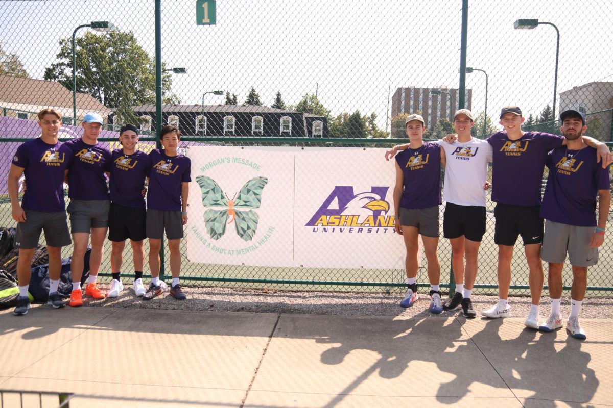 Ashland men’s tennis team at their Morgan’s Message match in September