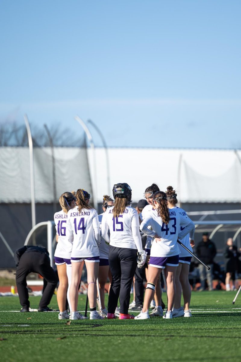 The team huddled up during a stoppage in play.  