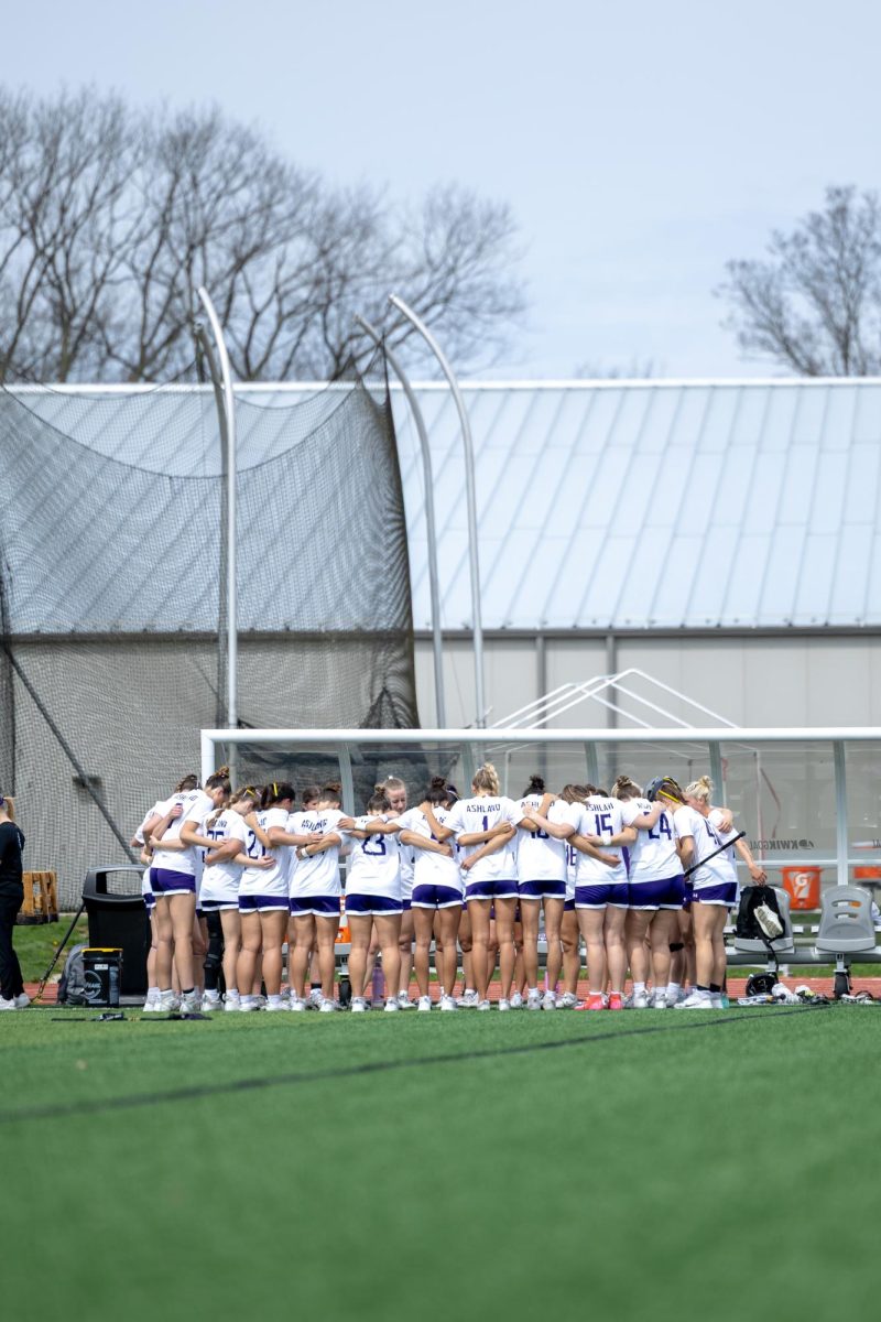  The Eagles in their post game huddle. 