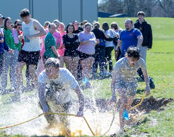 Tug-A-Rope with a mudpit, one of the last events of Greek week. 