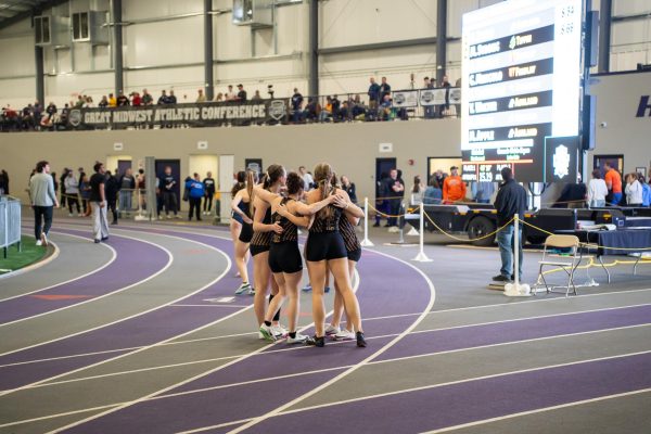 Female sprinters at the Niss Athletic Center.